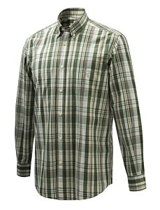 Beretta Wood Button Down Shirt Green Purple and Cream Beretta
