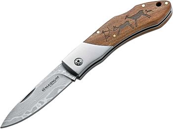 Magnum Caveman Damascus Pocket Knife BOKER