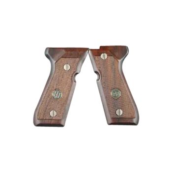 Beretta 92/96/98 Checkered Wood Grips w/Plate Beretta