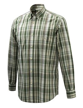 Beretta Wood Button Down Shirt Green Purple and Cream Beretta
