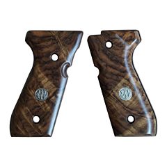 Beretta 92 Series Luxury Walnut Wood Grips w/ Trident Logo Beretta